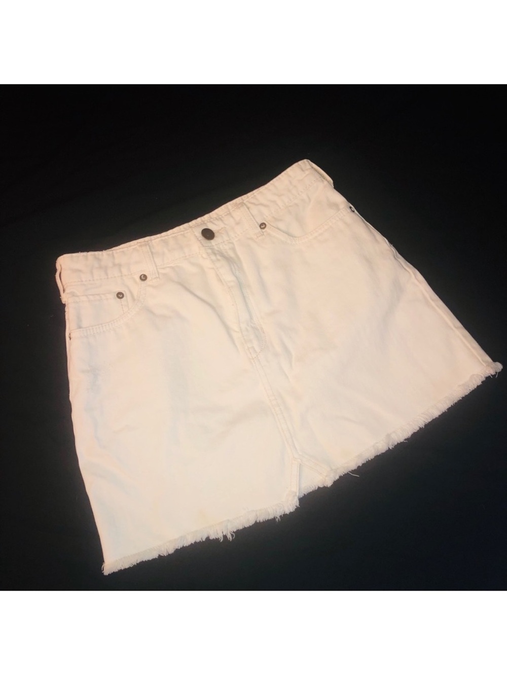 Free People Off White Denim Mini Skirt